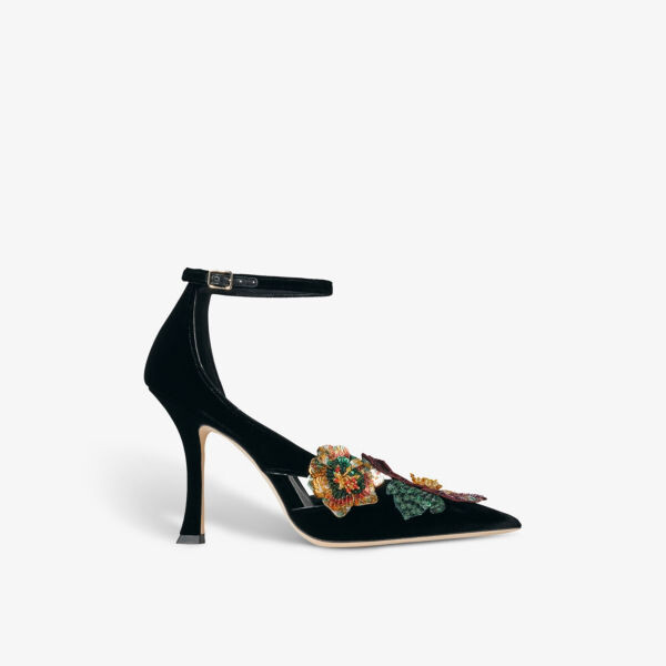 

Бархатные корты Azara, украшенные цветами Jimmy Choo, мультиколор