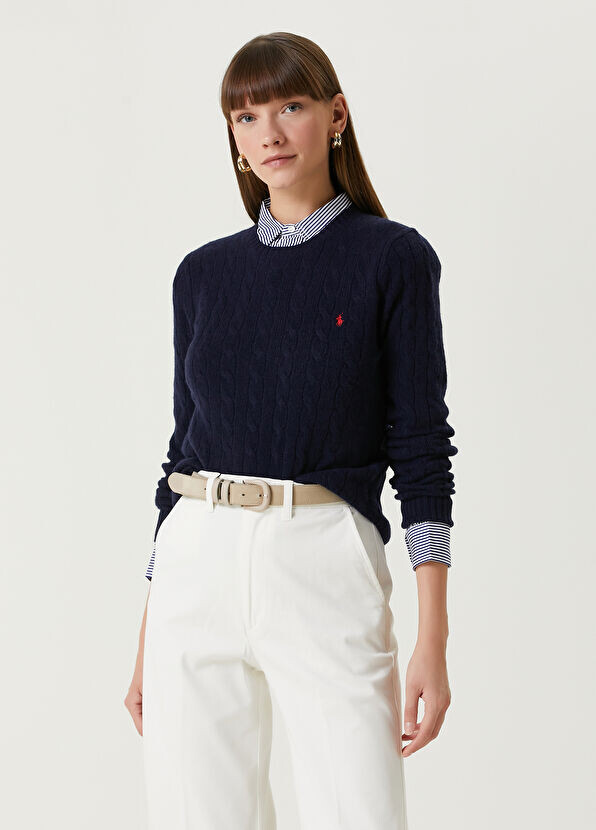 

Шерстяной свитер вязки волос Polo Ralph Lauren, синий