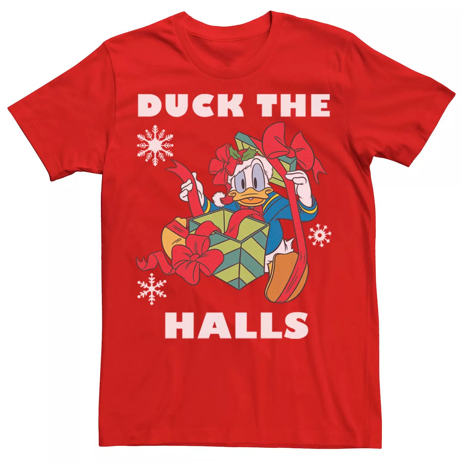 Мужская футболка Disney Donald Duck The Halls с рождественским портретом Licensed Character цена и фото