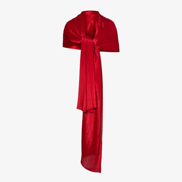 Базовый вязаный шарф со складками Pleats Please Issey Miyake, красный