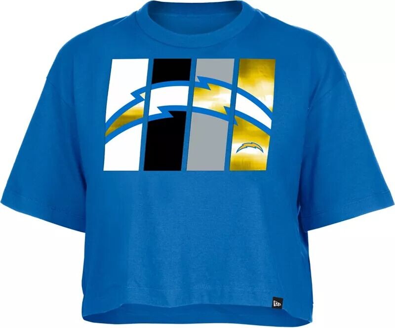 

Женская синяя футболка свободного кроя New Era Los Angeles Chargers