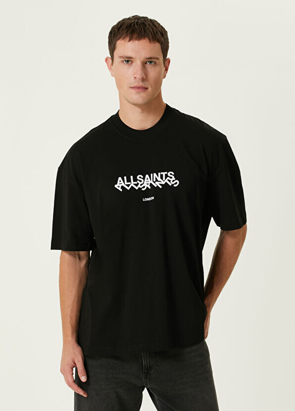 

Наклонная футболка из органического хлопка Allsaints, черный