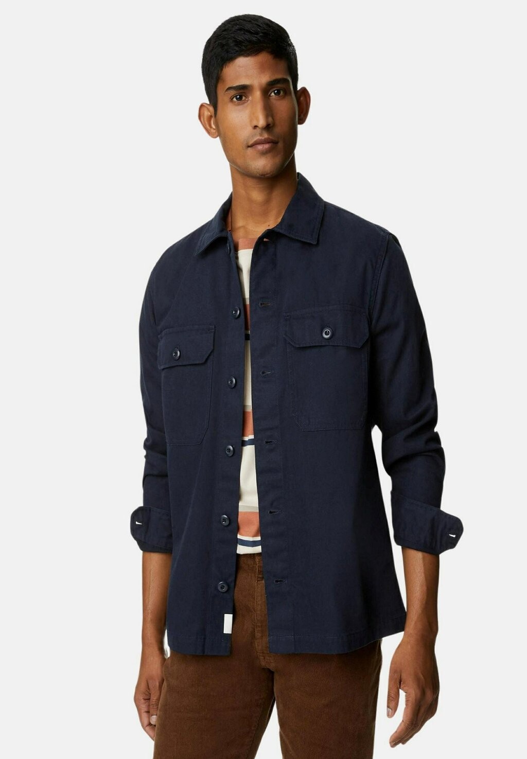 

Рубашка Pure Cotton Overshirt Marks & Spencer, цвет navy