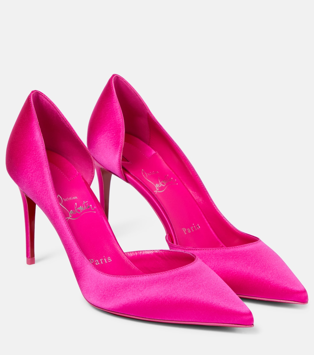 Туфли-лодочки Iriza 85 из шелкового атласа Christian Louboutin, розовый