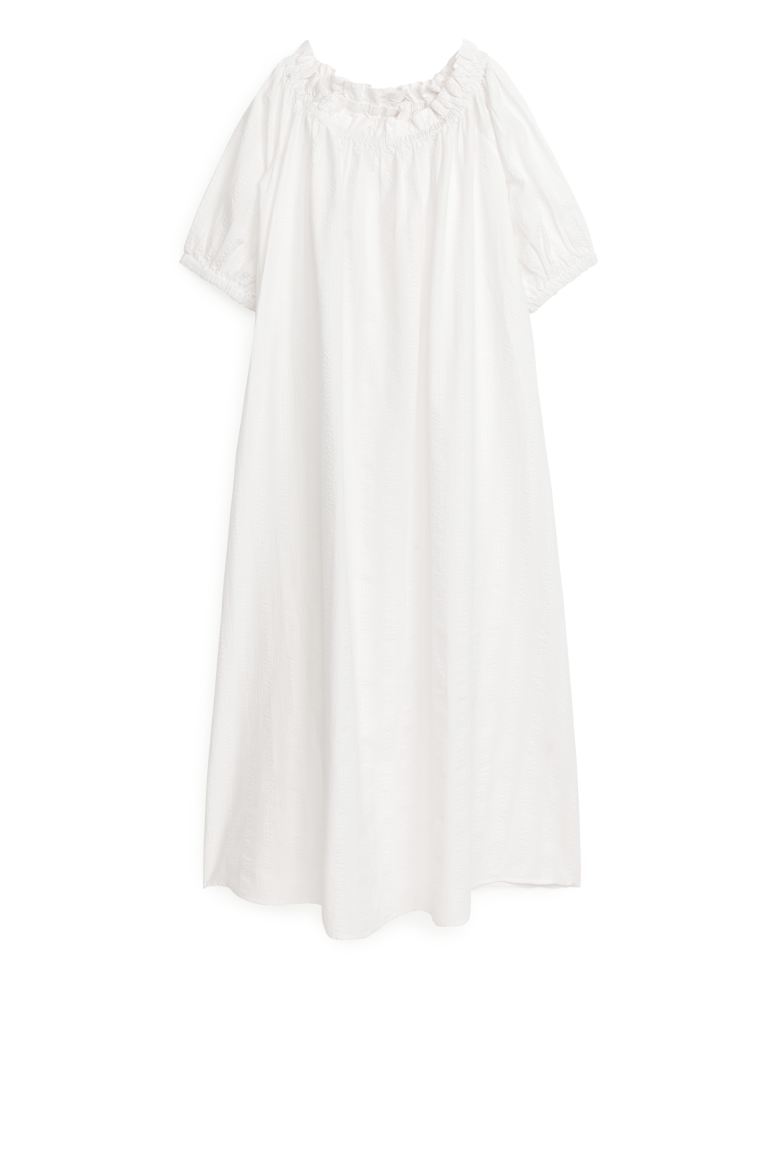 Платье макси с открытыми плечами Arket, белый