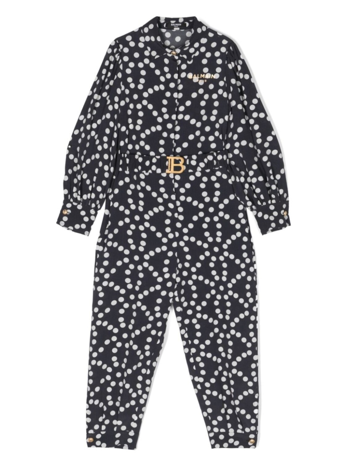 

Balmain Kids креповый комбинезон в горох, синий
