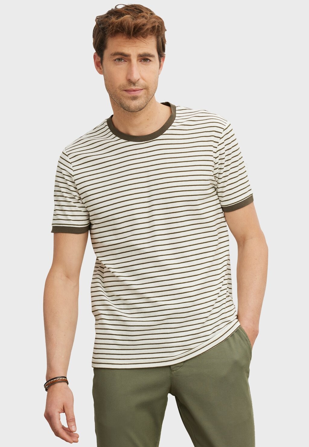 Футболка с принтом STRIPED AC&CO / ALTINYILDIZ CLASSICS, цвет Slim Fit Striped T-Shirt striped top short sleeved t shirt british style summer new loose fashion trendy handsome clothes hip hop casual couple t shirt