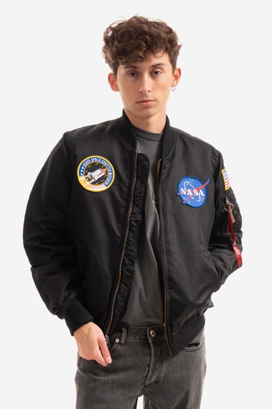 Куртка-бомбер НАСА MA-1 VF Alpha Industries, черный куртка бомбер наса ma 1 vf alpha industries черный