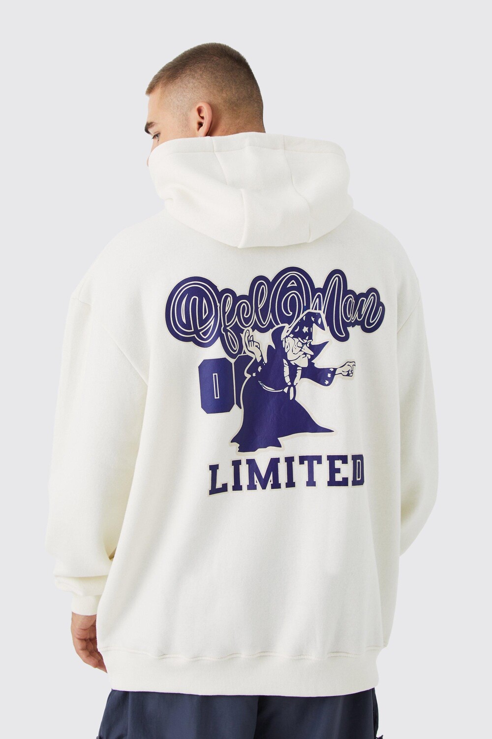 

Худи oversized limited ofcl varsity Boohoo, экру