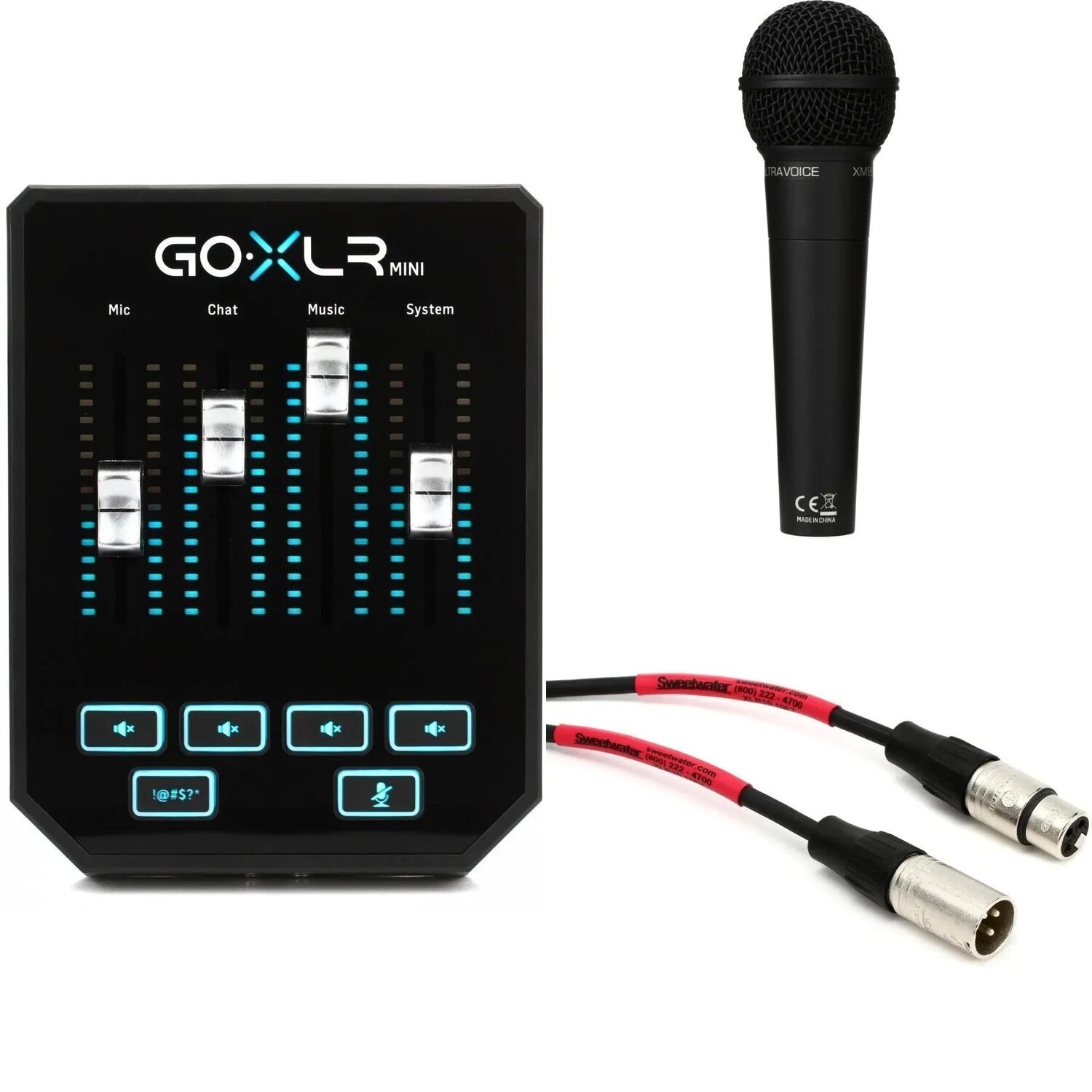 

Мини-USB-микшер TC-Helicon GoXLR с динамическим микрофоном XM8500 и кабелем