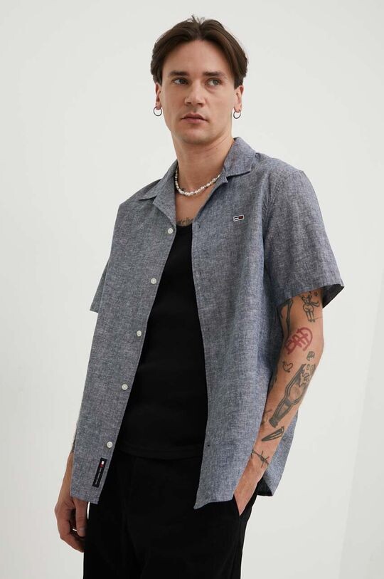

Рубашка из смесового льна Tommy Jeans, серый