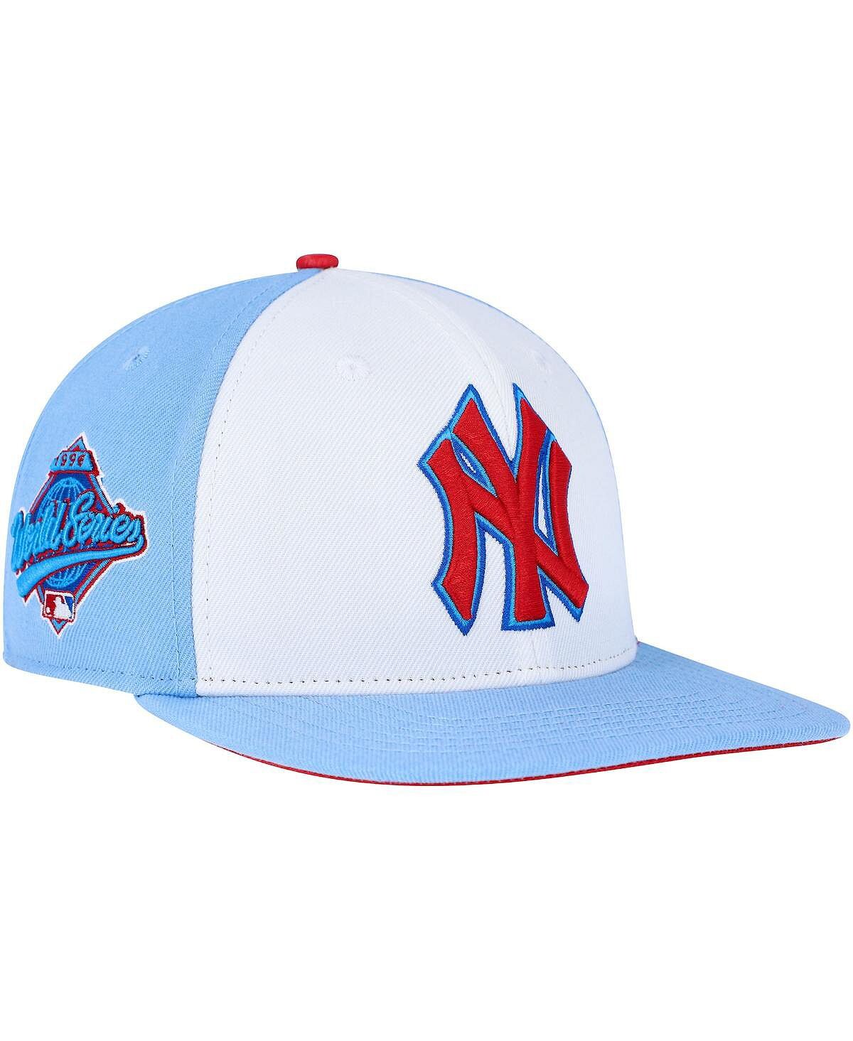 

Мужская бело-голубая кепка с каплевидным вырезом New York Yankees Blue Raspberry Ice Cream Drip Snapback Pro Standard