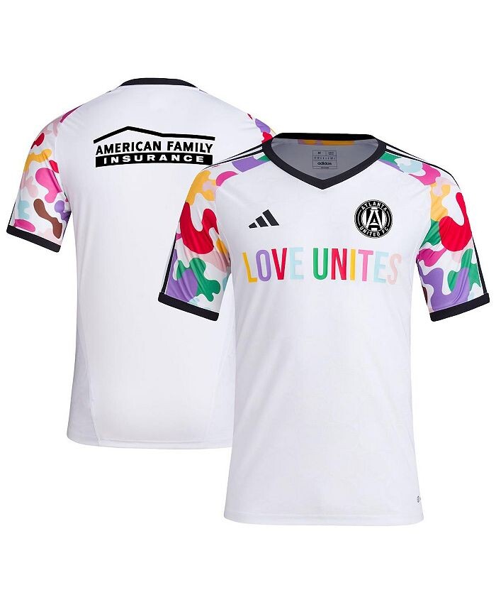 

Мужская белая предматчевая футболка Atlanta United FC 2023 Pride adidas, белый