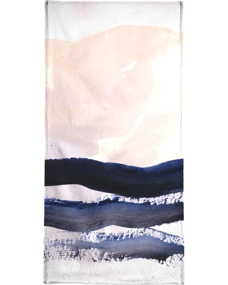 

Полотенце для ванной Juniqe Surf, цвет Blau & Cremeweiß
