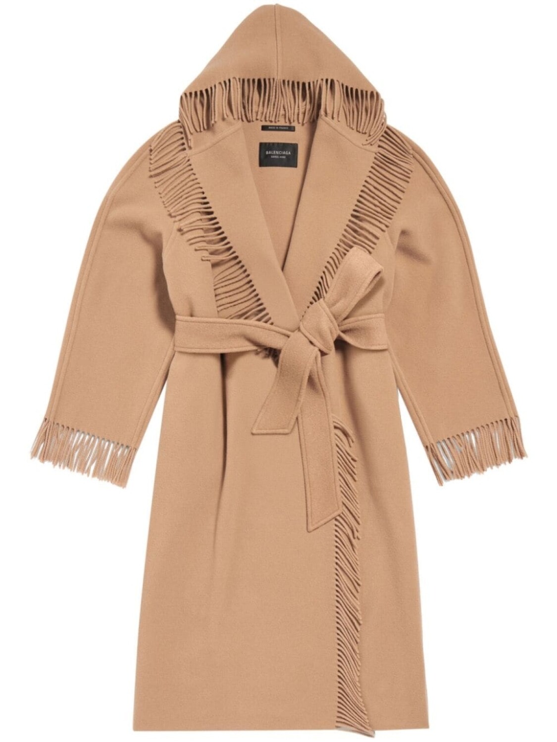 

Balenciaga пальто из вирджинской шерсти с капюшоном, нейтральный цвет