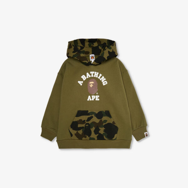 

Худи из хлопкового джерси с камуфляжным принтом college A Bathing Ape, зеленый