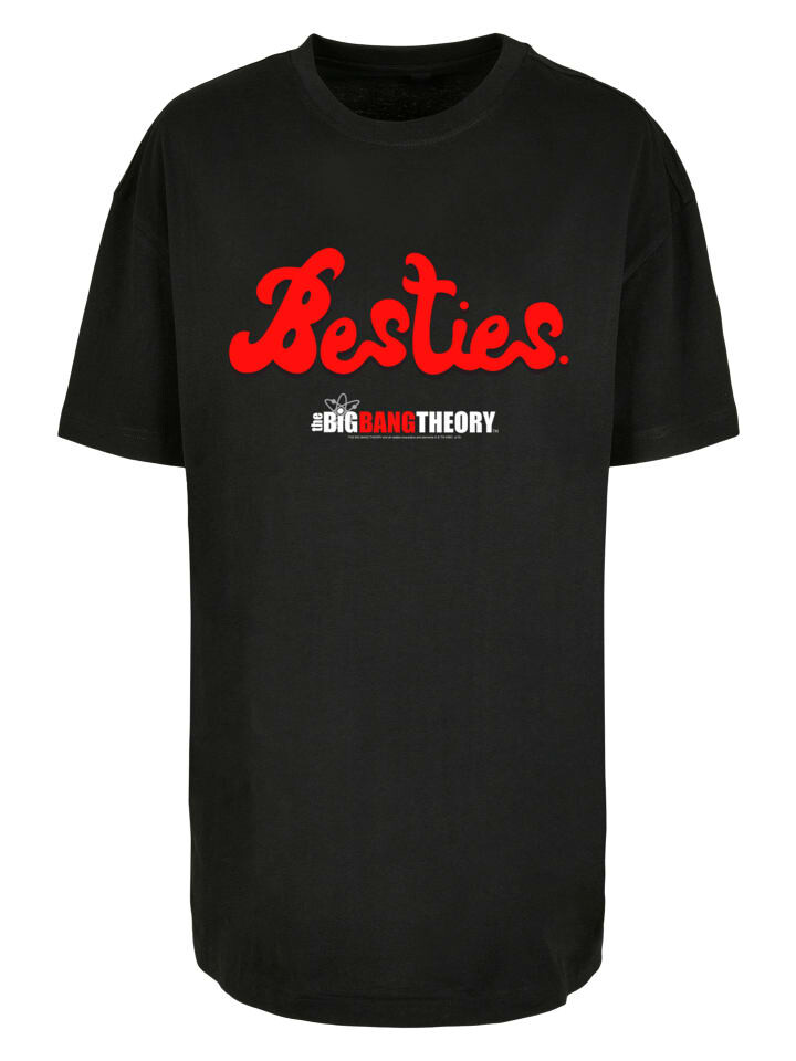 

Футболка F4NT4STIC Oversized Boyfriend Tee Big Bang Theory TV Serie Theory Besties Text, черный