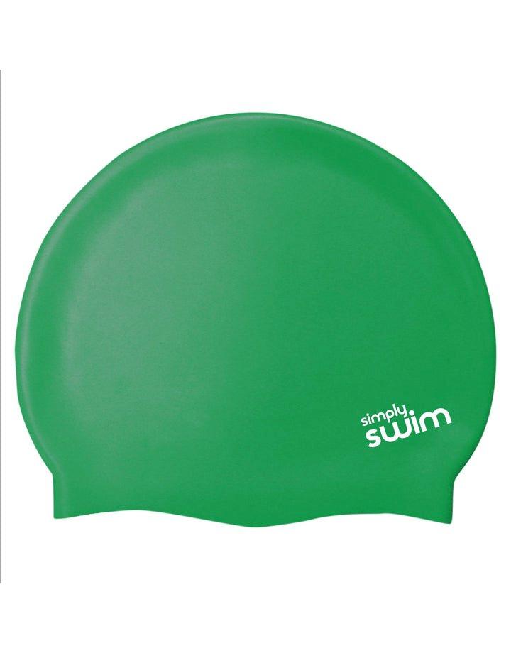 Силиконовая шапочка для плавания - однотонные цвета Simply Swim, зеленый