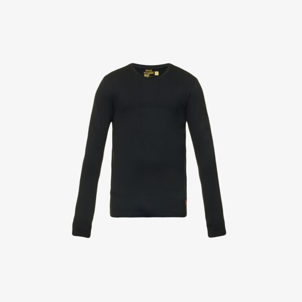 

Облегающая футболка из эластичного джерси с длинными рукавами Polo Ralph Lauren, черный