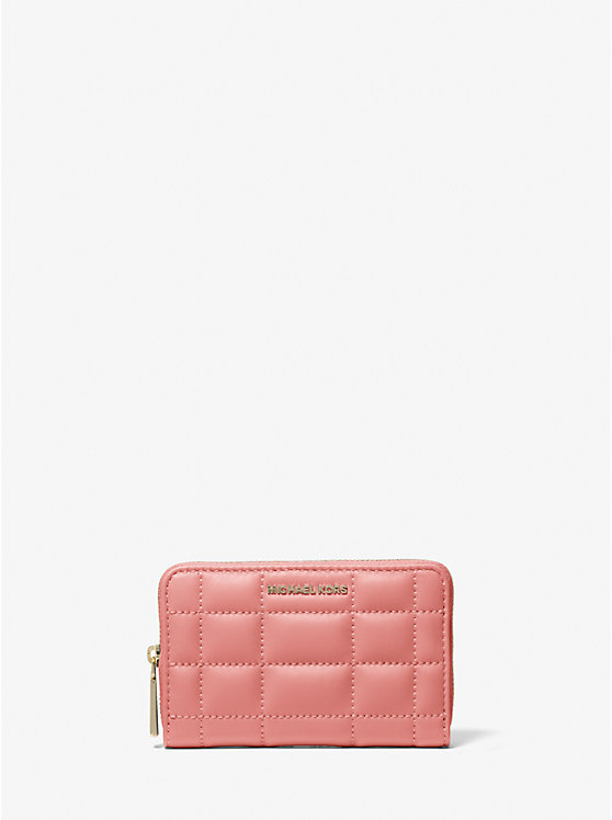 Маленький стеганый кожаный кошелек Michael Kors, розовый рюкзак кожаный стеганый розовый lmr 77258 5j