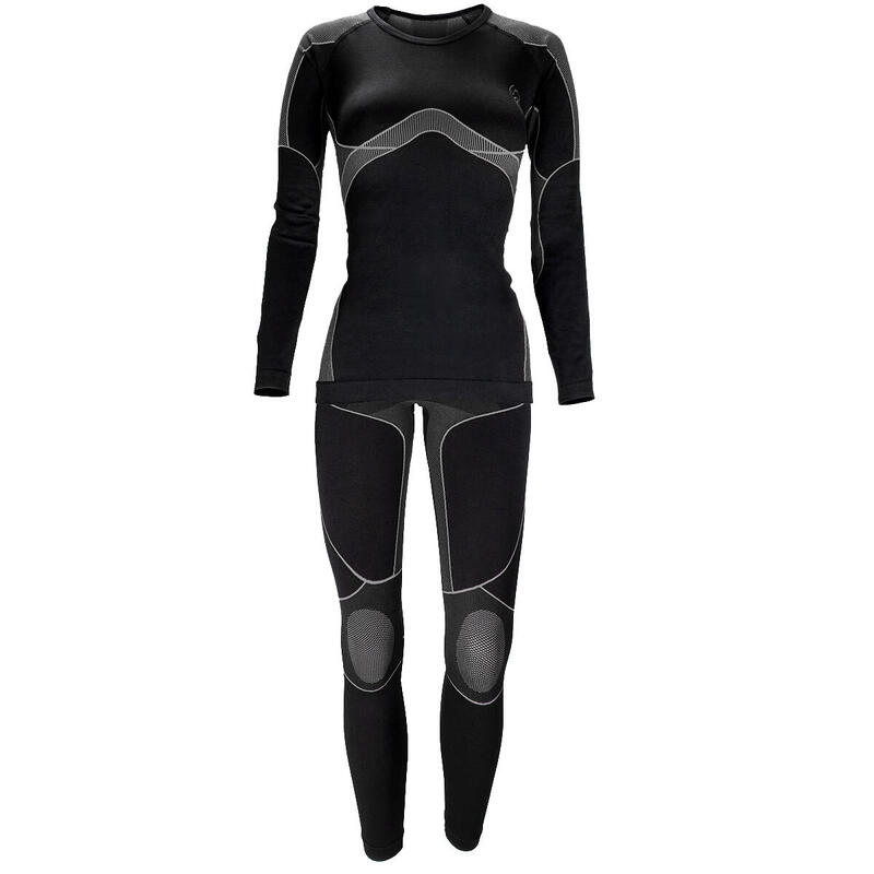 Комплект женского функционального нижнего белья | Термобелье | Бесшовные | Черный/Серый BLACK SNAKE, цвет grau