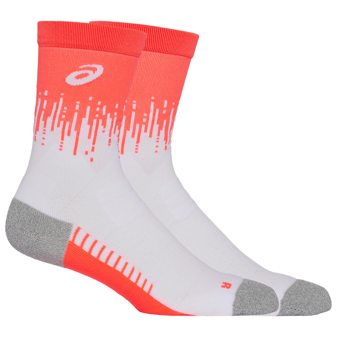 спортивные носки performance run quarter sock unisex asics бирюзовый Носки для бега Asics Performance Run Sock Crew, цвет Sunrise Red/Brilliant White