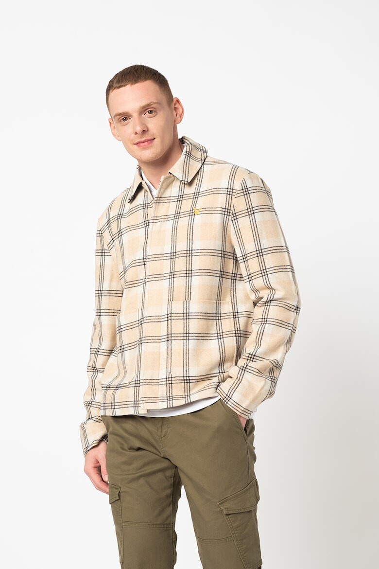 

Клетчатая шерстяная куртка Lyle & Scott, коричневый