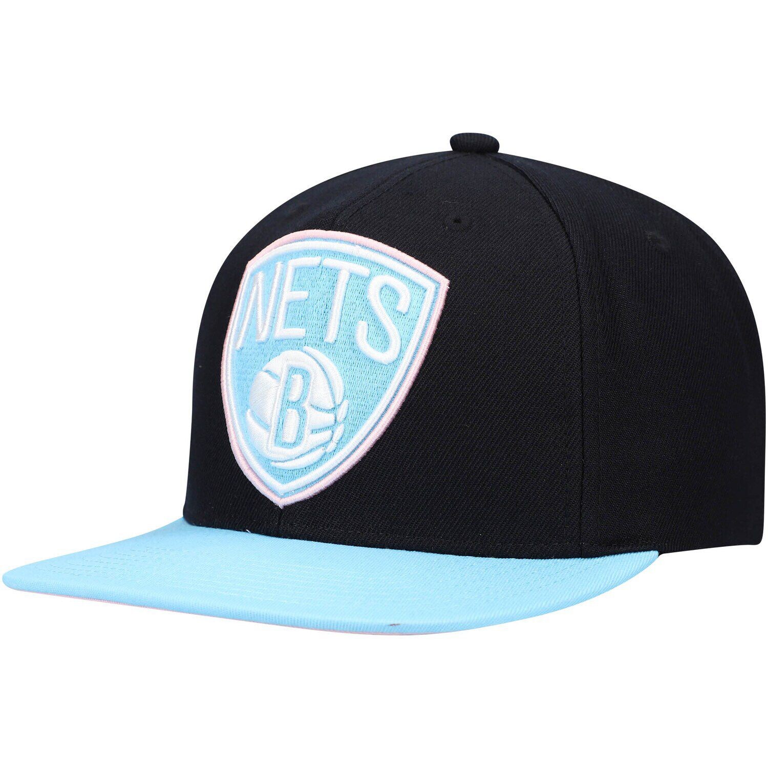 

Мужская кепка Mitchell & Ness черная/голубая Brooklyn Nets пастельная бейсболка Snapback