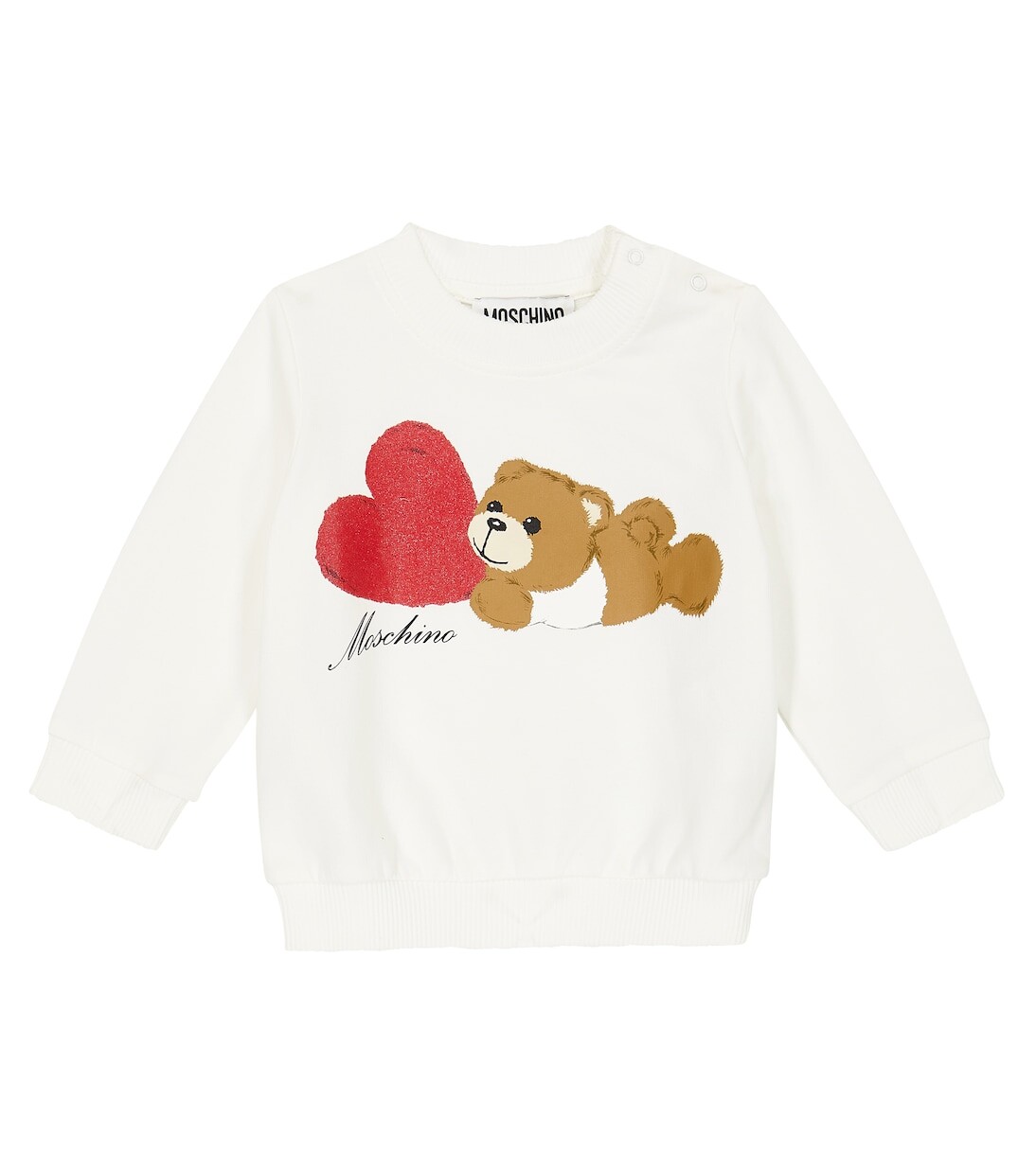 

Толстовка из смесового хлопка с детским принтом Moschino Kids, белый