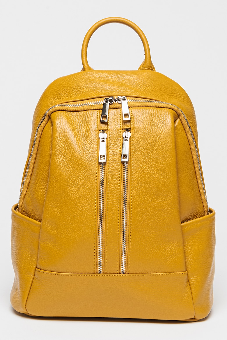 Кожаный рюкзак с несколькими карманами Chiara Canotti, желтый рюкзак мужской кожаный большой емкости с несколькими карманами