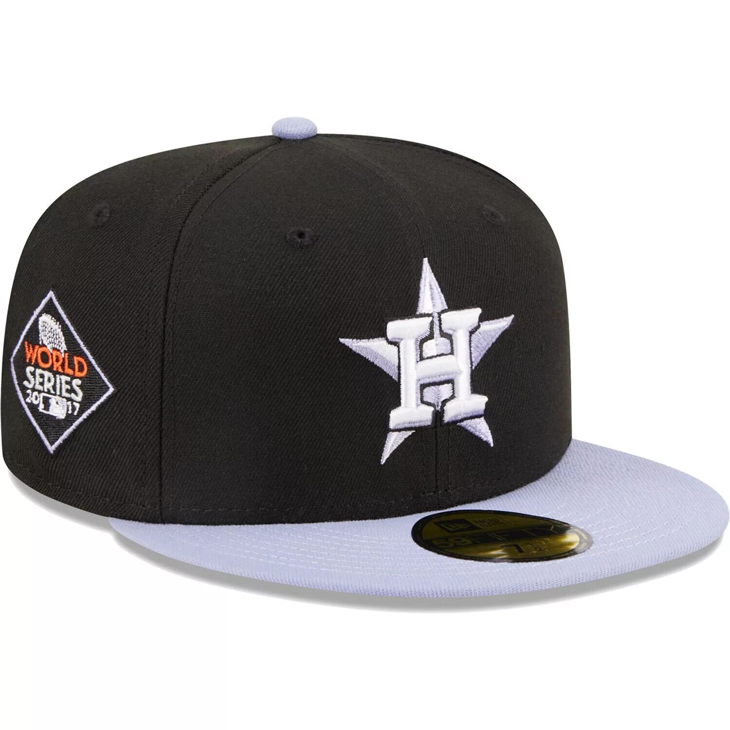 

Мужская облегающая шляпа New Era Black Houston Astros 59FIFTY с боковой нашивкой