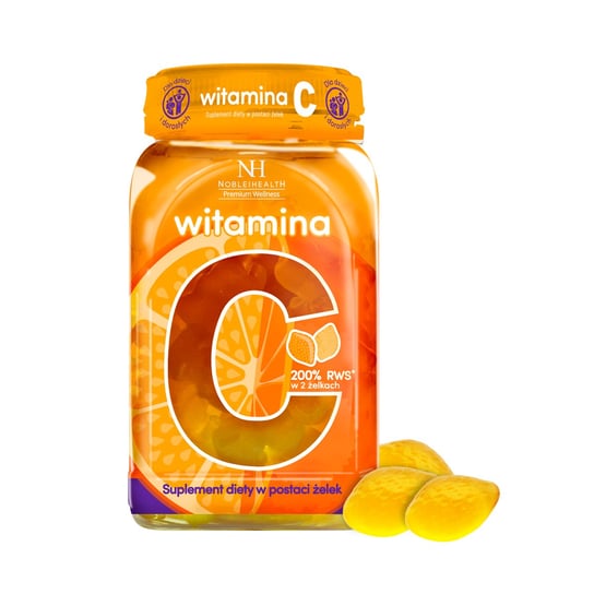 Noble Health, желе с витамином С для взрослых и детей, 60 шт. конфеты желейные лайф 220 г имбирь лимон конти