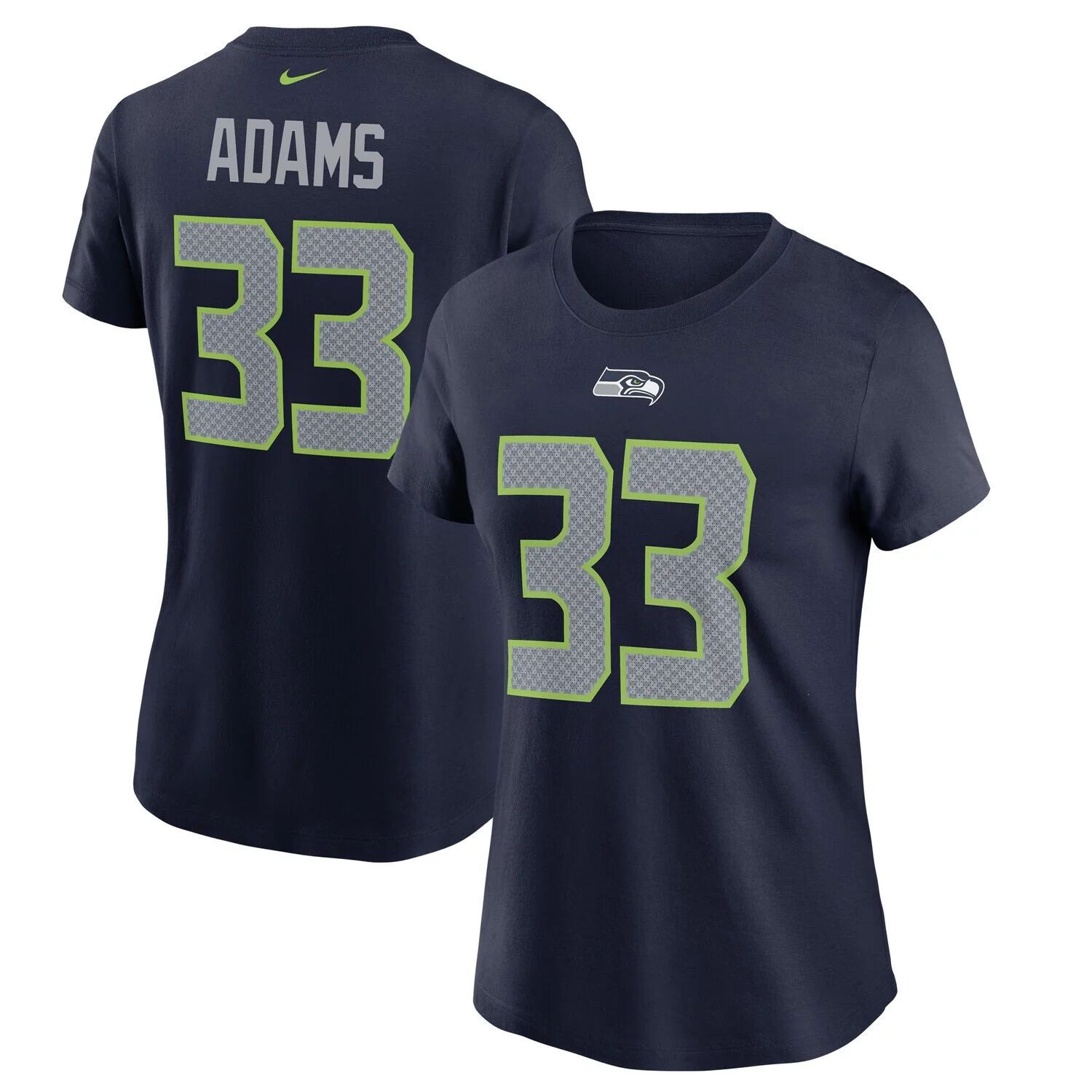 

Женская темно-синяя футболка Nike Jamal Adams College Seattle Seahawks с именем и номером Nike, Синий