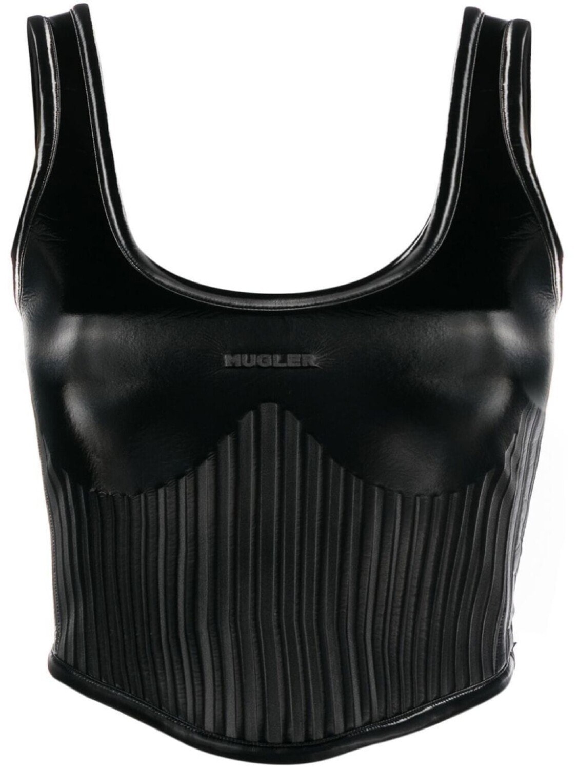 

Укороченный топ в полоску Mugler, черный
