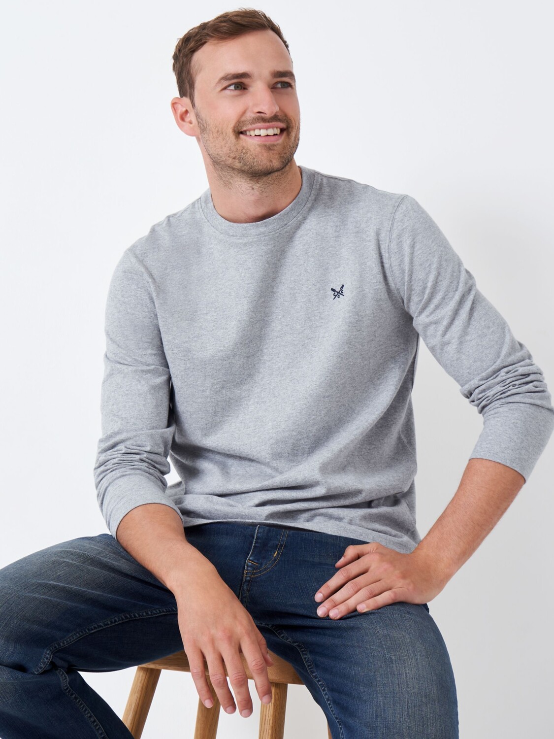 

Футболка с длинным рукавом Crew Clothing, светло-серый
