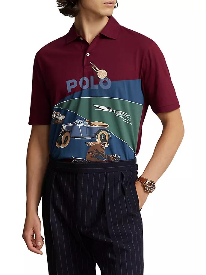 

Рубашка поло с графическим логотипом Polo Ralph Lauren, цвет harvard wine