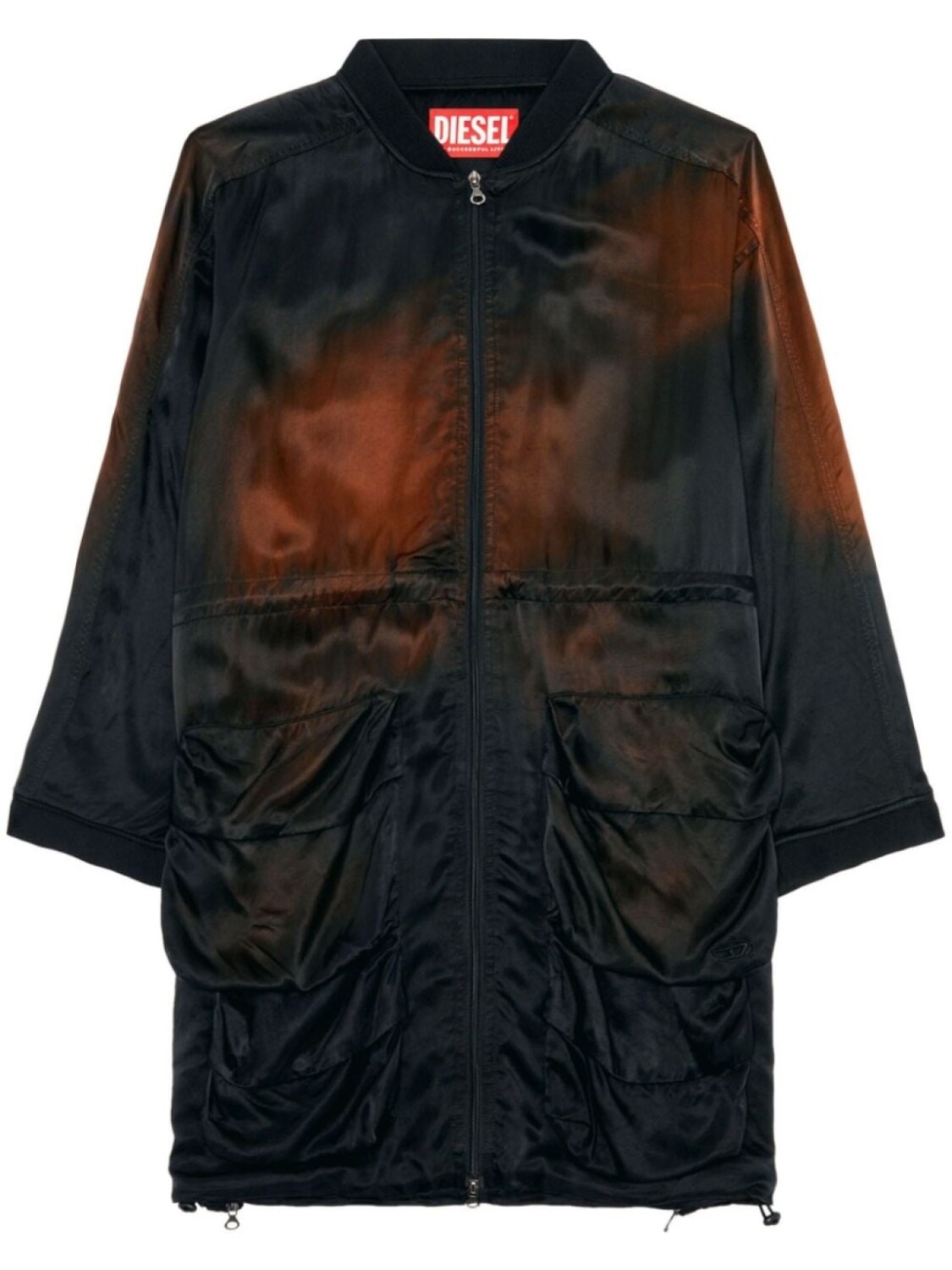 

Diesel атласное платье-рубашка D-Saran, черный