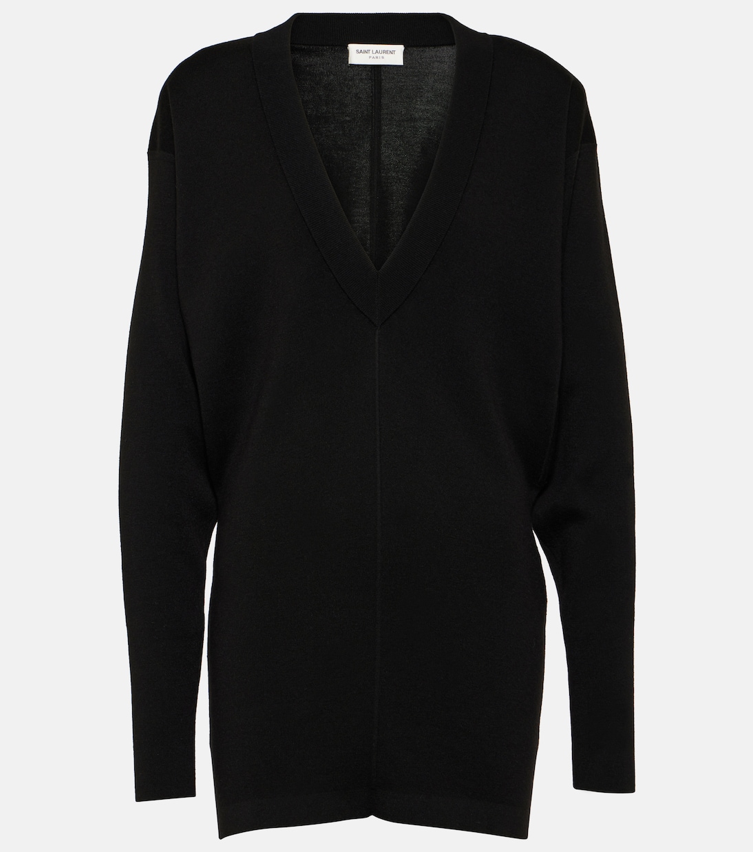 Шерстяное платье-свитер Saint Laurent, черный