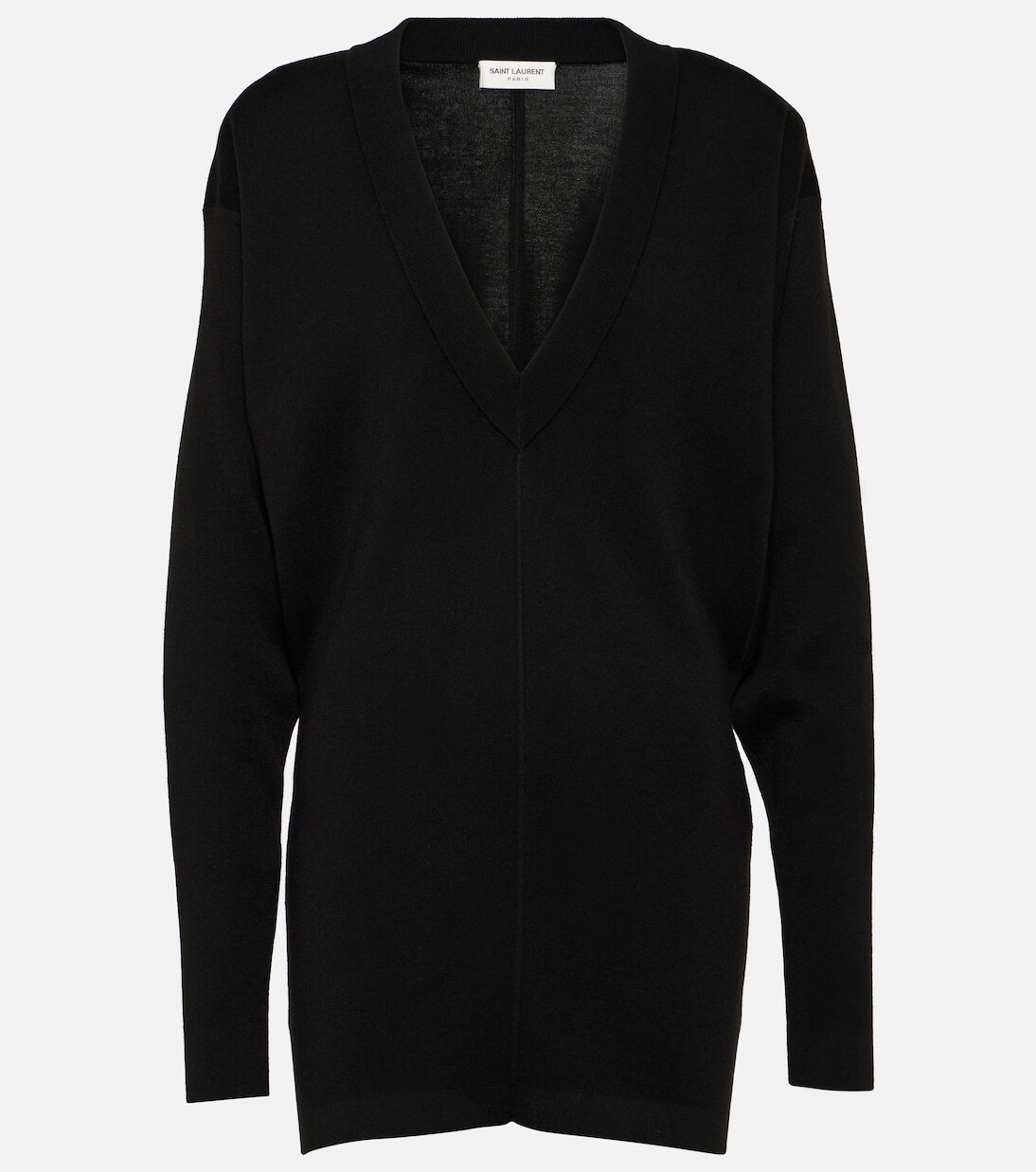 

Шерстяное платье-свитер Saint Laurent, черный
