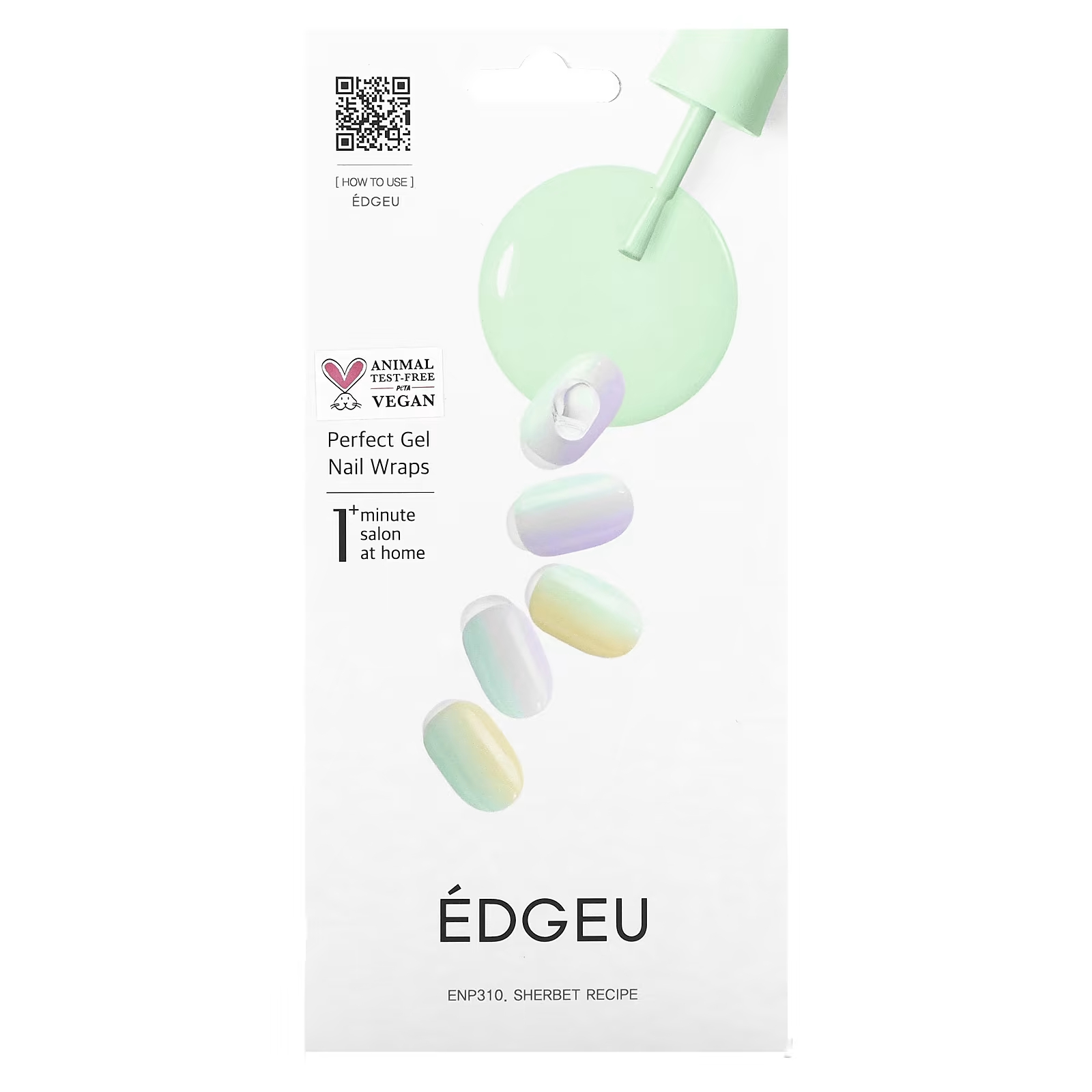 Уход за ногтями рук Edgeu Perfect Gel Nail Wraps ENP310 Sherbert-Recipe, набор из 16 шт. edgeu perfect gel nail wraps ena 139 молочно розовый набор из 16 полосок