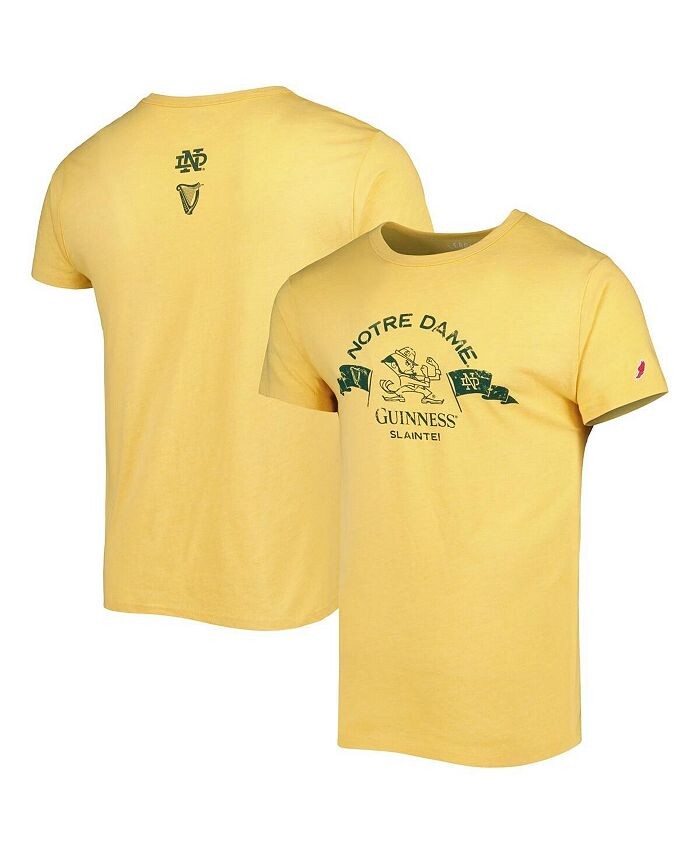 

Мужская золотая футболка Tri-Blend Notre Dame Fighting Irish Guinness Victory Falls League Collegiate Wear, золото
