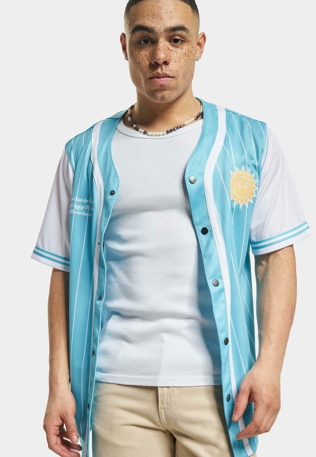 

Рубашка VARSITY BLOCK BASEBALL Karl Kani, голубой белый