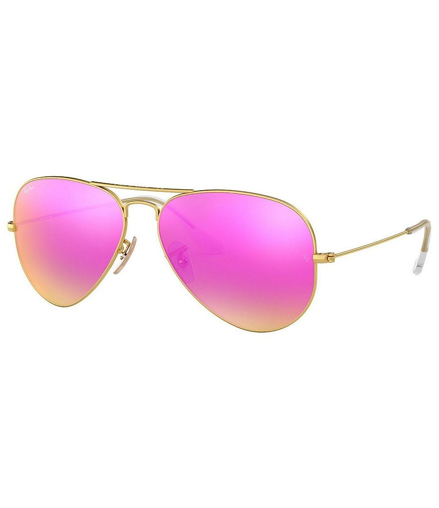 солнцезащитные очки ray ban авиаторы оправа металл зеркальные серебряный Зеркальные солнцезащитные очки-авиаторы унисекс Ray-Ban, золотой