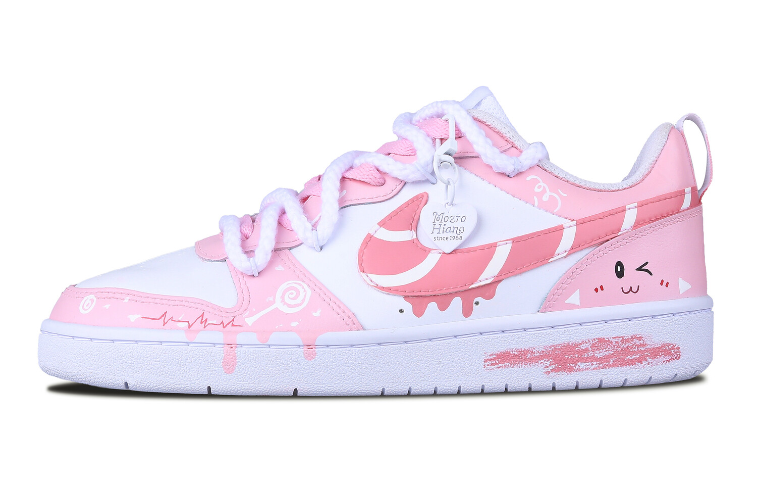 

Кроссовки Nike Court Borough Skateboarding Shoes Women's Low-top White, розовый