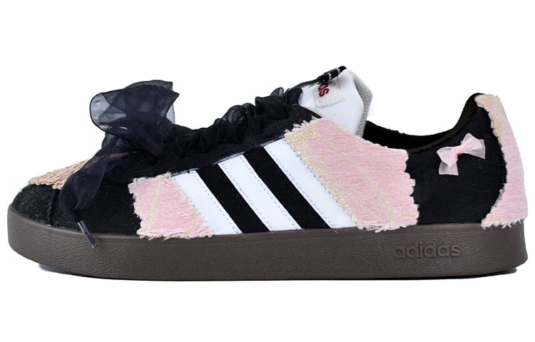 

Кроссовки adidas neo Vl Court Skateboarding Shoes Unisex Low-top Black/White/Pink, черный/розовый