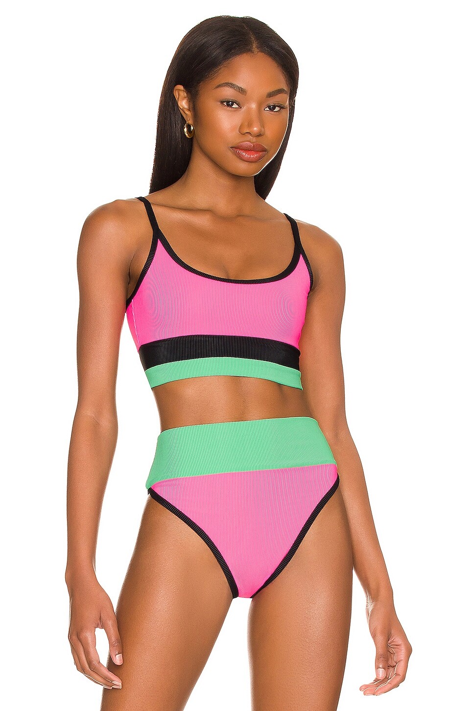 Топ BEACH RIOT Eva, цвет Watermelon Colorblock шорты beach riot samantha цвет coral beach colorblock