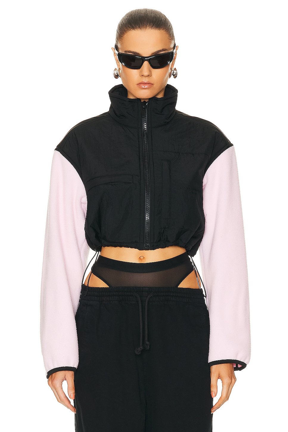 

Куртка Alexander Wang Cropped Zip Up, цвет Light Pink