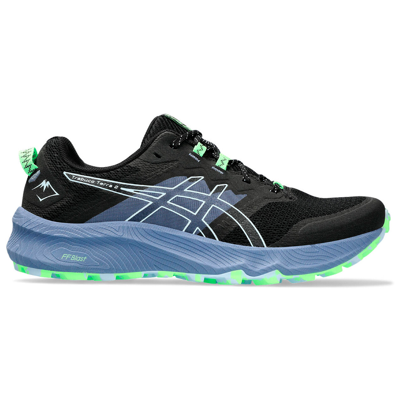 Кроссовки для бега по пересеченной местности Asics Trabuco Terra 2, цвет Black/Light Blue