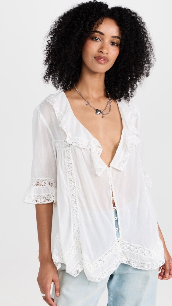 

Блуза Free People Isnt She Lovely Tunic, слоновая кость