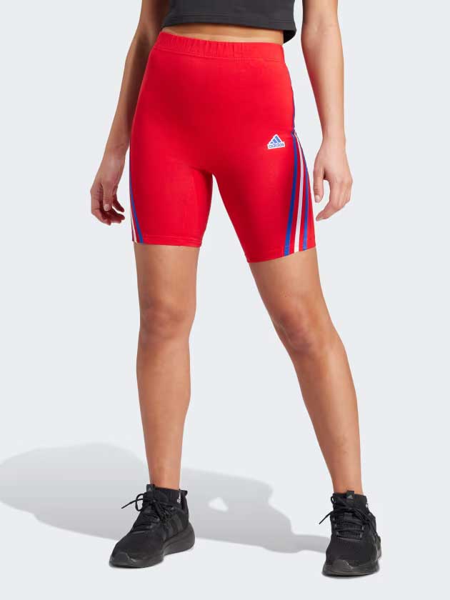 

Тайтсы Adidas Sportswear Future Icons 3-Stripes Biker Shorts, красный